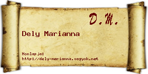 Dely Marianna névjegykártya